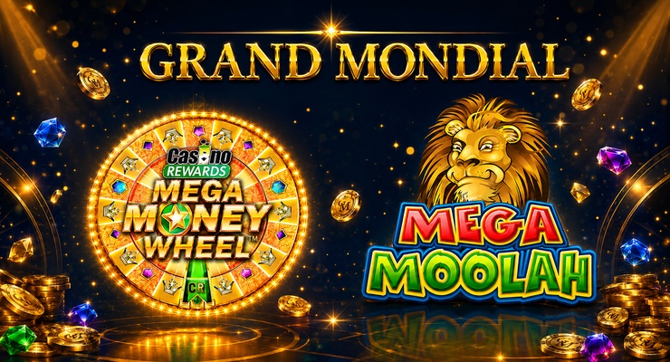 Grand Mondial Casino avec les Jeux à Jackpot Mega Money Wheel et Mega Moolah